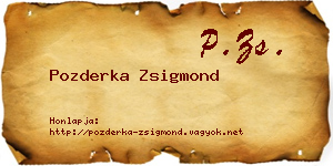 Pozderka Zsigmond névjegykártya