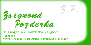 zsigmond pozderka business card